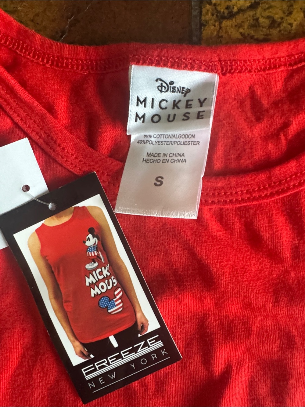 Disney Red Mickey Mouse Patriotic Tank Top (188) - Picture 3 of 3